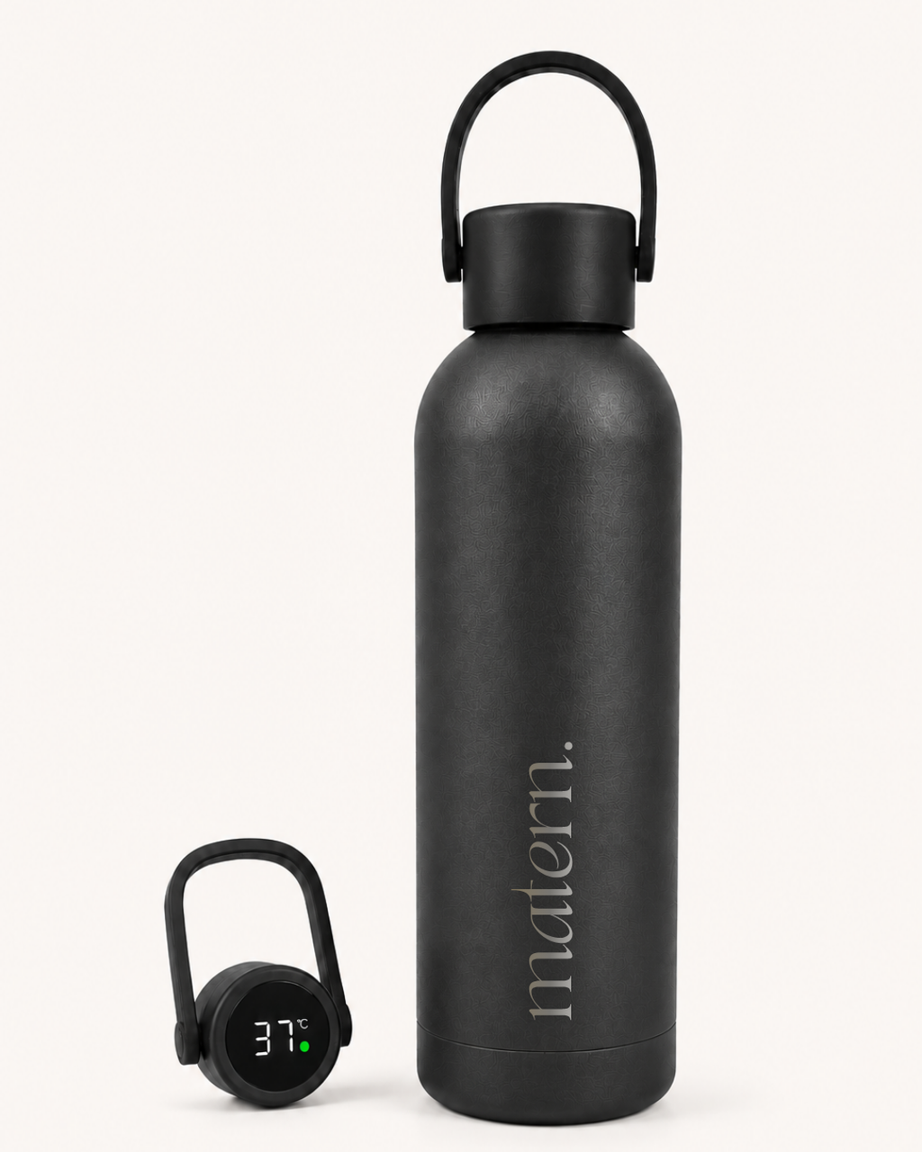 Thermos Intelligent | Eau chaude 12h · Affichage 37°C — Noir Mat